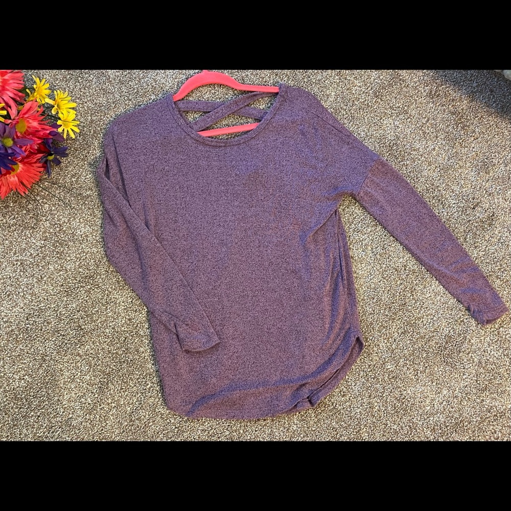 Cross Back Long Sleeve Top